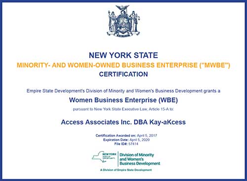 New York Woman Owned Business Certification